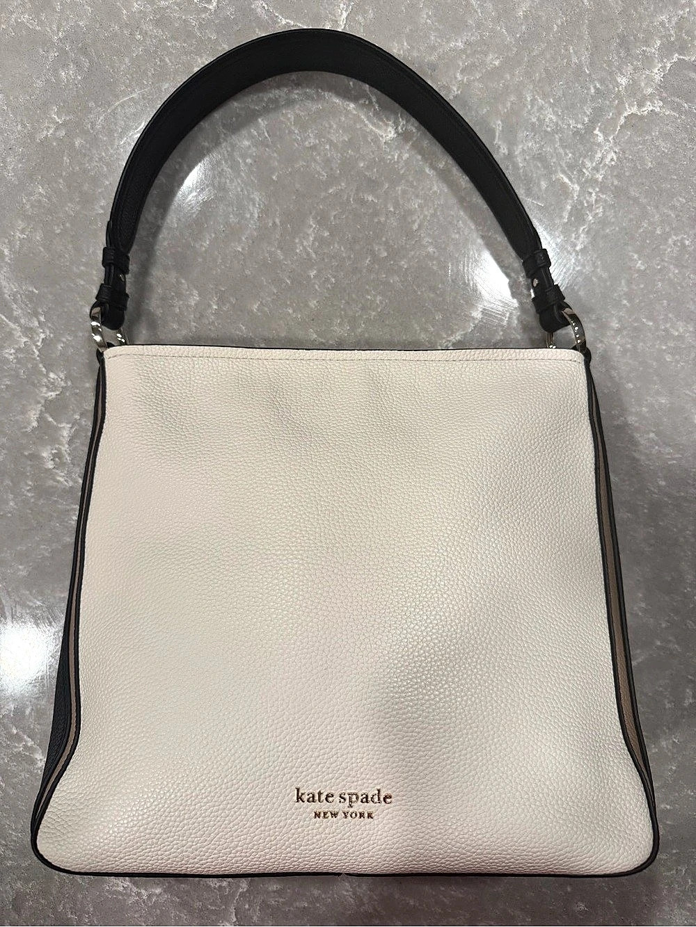 kate spade new york Hudson Colorblocked Pebbled Leather Shoulder Bag Shoulder